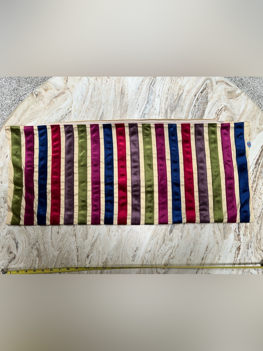 Striped Multicolor Lumbar Pillow Cover Traditional- Rich Jewel Tones